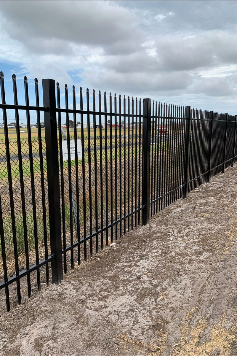 air port security fencing Melbourne close up photo