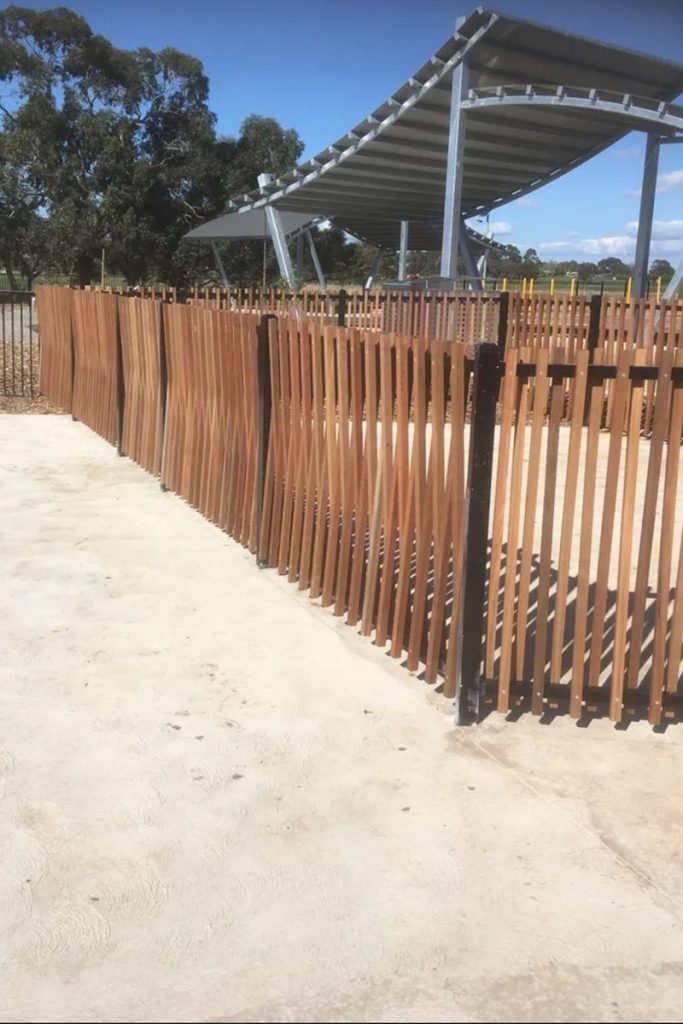 modwood playground fencing Melbourne after photo