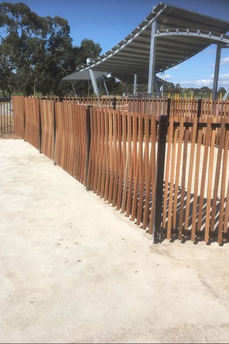 modwood playground fencing Melbourne after photo