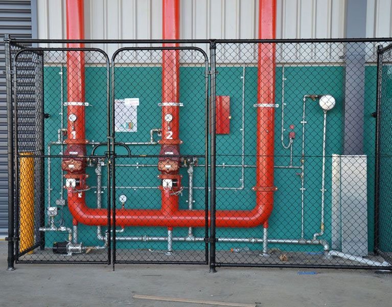 red pipe security fence Melbourne