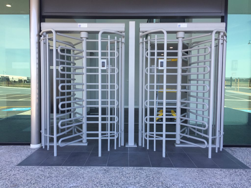 metallic turnstiles