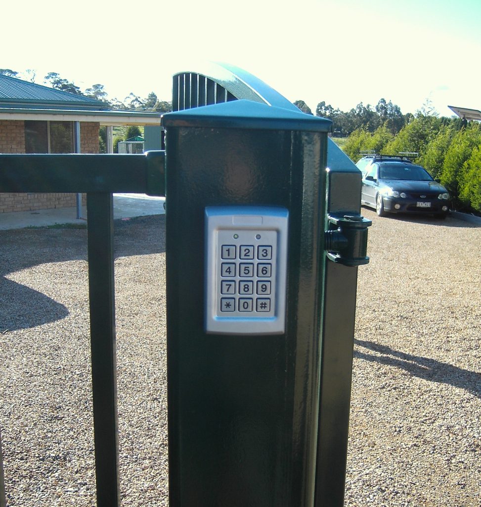 smart devices on a steel fence